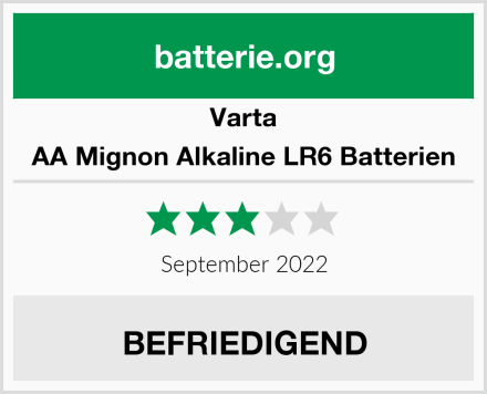 Varta AA Mignon Alkaline LR6 Batterien Test