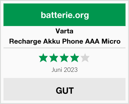 Varta Recharge Akku Phone AAA Micro Test