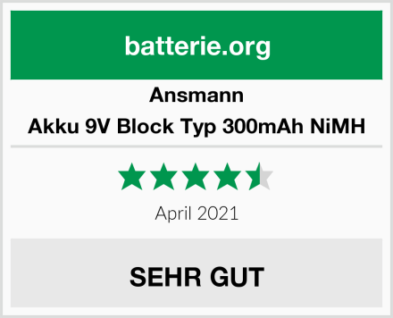 Ansmann Akku 9V Block Typ 300mAh NiMH Test