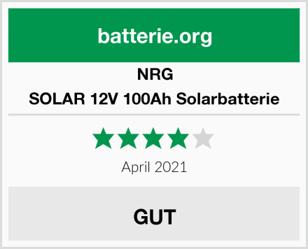 NRG SOLAR 12V 100Ah Solarbatterie Test