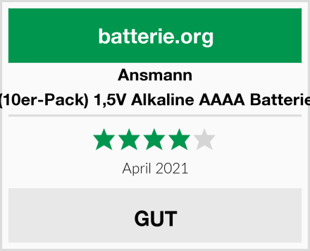 Ansmann (10er-Pack) 1,5V Alkaline AAAA Batterie Test