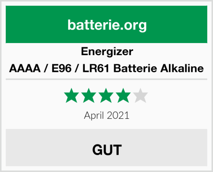 Energizer AAAA / E96 / LR61 Batterie Alkaline Test