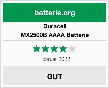 Duracell MX2500B AAAA Batterie Test