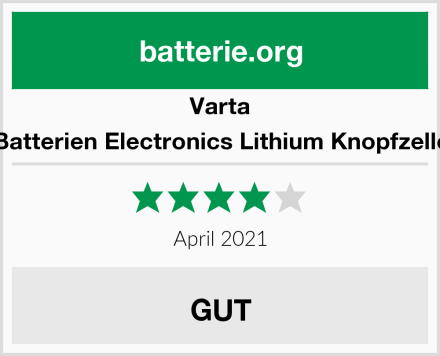 Varta Batterien Electronics Lithium Knopfzelle Test
