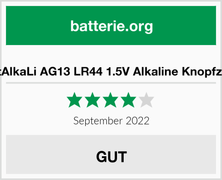  GutAlkaLi AG13 LR44 1.5V Alkaline Knopfzelle Test