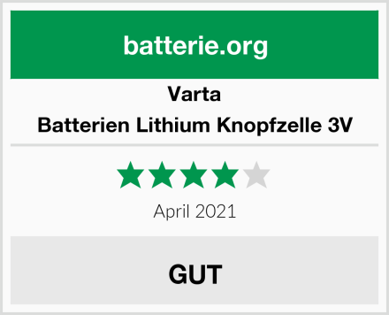 Varta Batterien Lithium Knopfzelle 3V Test