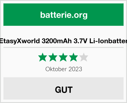  DEtasyXworld 3200mAh 3.7V Li-Ionbatterie Test