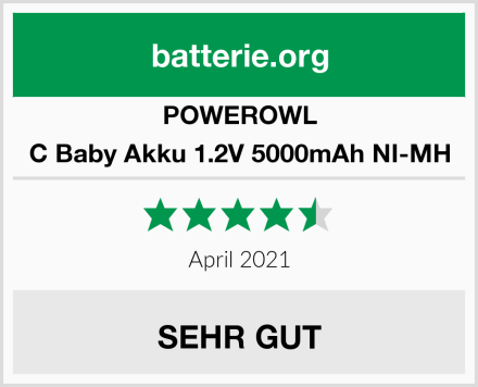 POWEROWL C Baby Akku 1.2V 5000mAh NI-MH Test