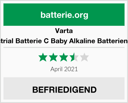 Varta Industrial Batterie C Baby Alkaline Batterien LR14 Test