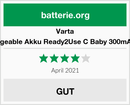 Varta Rechargeable Akku Ready2Use C Baby 300mAh NiMh Test