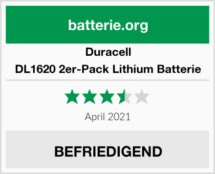 Duracell DL1620 2er-Pack Lithium Batterie Test