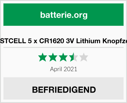  EASTCELL 5 x CR1620 3V Lithium Knopfzelle Test