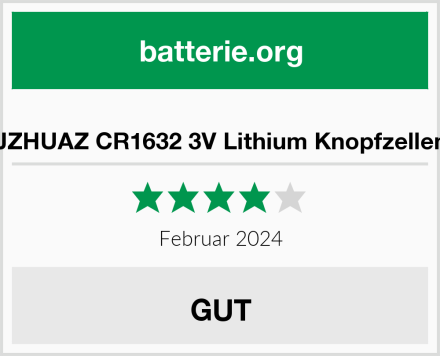  JZHUAZ CR1632 3V Lithium Knopfzellen Test