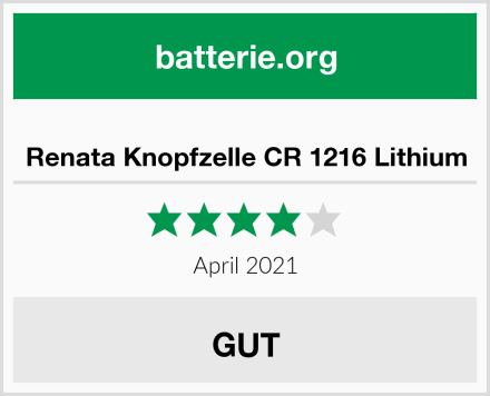  Renata Knopfzelle CR 1216 Lithium Test