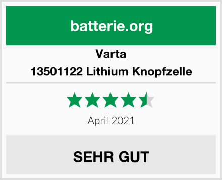 Varta 13501122 Lithium Knopfzelle Test