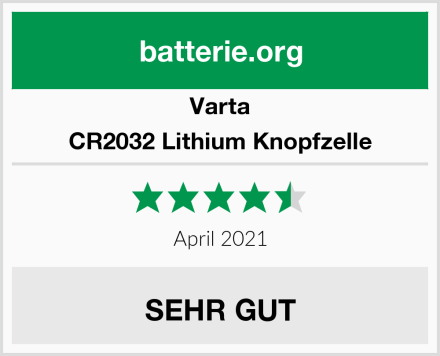 Varta CR2032 Lithium Knopfzelle Test