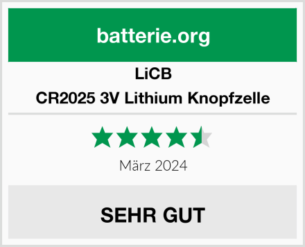 LiCB CR2025 3V Lithium Knopfzelle Test