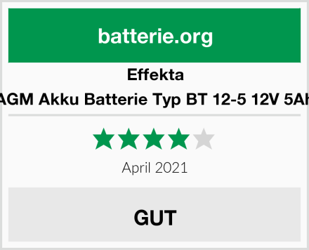 Effekta AGM Akku Batterie Typ BT 12-5 12V 5Ah Test