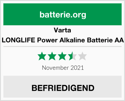 Varta LONGLIFE Power Alkaline Batterie AA Test