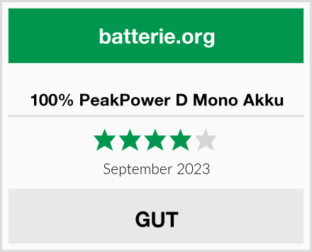 100% PeakPower D Mono Akku Test