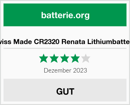  Swiss Made CR2320 Renata Lithiumbatterie Test