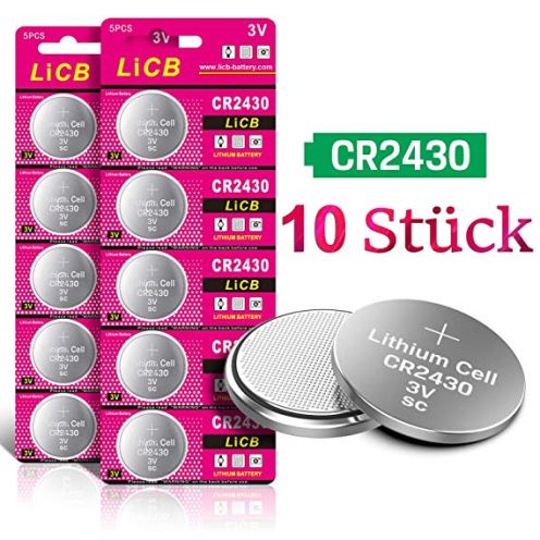 LiCB 10 Stück CR2430 3V Lithium Knopfzellen